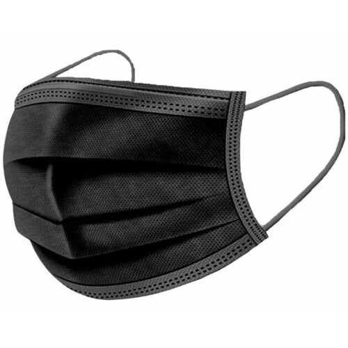 10 x High Quality Black Disposable Face Masks 3 Ply Surgical Face Covers